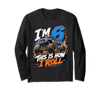 Kids 6th Birthday Monster Truck 6 Yrs Old Boy Theme Party Langarmshirt