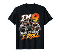 Kids 9th Birthday Monster Truck 9 Yrs Old Boy Theme Party T-Shirt