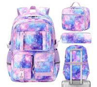 Kids Bookbag - 3-Piece Adjustable Strap Reflective Strip with Pencil Case, | Girls School Bag Cute Backpack for Children Teens Students Classroom Travel Outdoor Beach Birthday Party