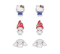 KIDS EUROSWAN Hello Kitty Mädchen-Ohrstecker-Set, Einheitsgröße, Metall, Kein edelstein
