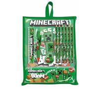 KIDS EUROSWAN SL Minecraft Bumper Schreibwaren-Set in wiederverwendbarer Tasche