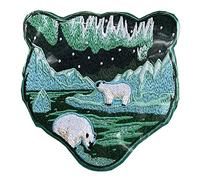 Kids Gestickter Eisbär Morale Patch für Schultasche - Wildnis Outdoor Aufnäher mit feiner Stickerei, kinderfreundliches Motiv, zum Annähen und Klett für Schulranzen, Rucksäcke, Federmappen