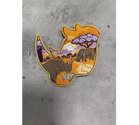 Kids Gestickter Nashorn Morale Patch für Schultasche - Wildnis Outdoor Aufnäher mit feiner Stickerei, kinderfreundliches Motiv, Annähen Klett Schulranzen, Rucksäcke, Federmappen, Kleidung