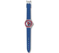 Kids Licensing Analoge Automatikuhr für Kinder mit Kunststoffarmband SPD4098, Spiderman, blau