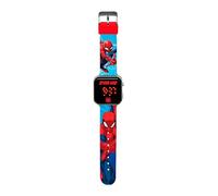 Kids Licensing LED-Digitaluhr für Jungen und Mädchen mit Charakteren, hat Zeit-, Datums- und Armbandfunktionen, LED Spiderman, Spiderman Blau