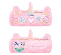 Kids Licensing Sweet Dreams & Friends Federmäppchen aus Plüsch, weich, mit Reißverschluss, für Bleistifte, Farben und Schulbedarf für Mädchen