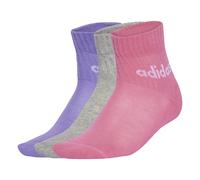 adidas Unisex Kids LINEAR KIDS ANKLE SOCKS 5pP, True Pink/Pink Fusion/Violet Fusion/Medium Grey Heather, 4-5 Years