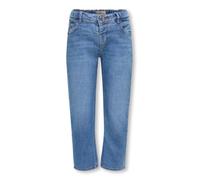 Straight-Jeans KIDS ONLY "KMGVALENTINE ST JEANS DNM AZG777 NOOS", Mädchen, Gr. 122, N-Gr, blau (medium blau denim), Denim/Jeans, Obermaterial: 99% Baumwolle, 1% Elasthan, unifarben, gerade normal, Jea