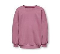 Sweatshirt KIDS ONLY "KMGGEORGIA LIFE LS PRINT UB SWT NOOS", Damen, Gr. 116, heather rose print:georgeous, Sweatware, Obermaterial: 60% Baumwolle, 40% Polyester, unifarben, loose fit normal, Rundhals,
