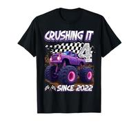 Kids Monster Truck 4 Year Old Boys 4th Birthday Since 2022 T-Shirt
