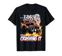 Kids Monster Truck 6 Year Old Boys 6th Birthday Crushing It T-Shirt