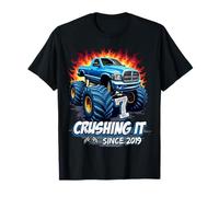Kids Monster Truck 7 Year Old Boys 7th Birthday Since 2019 T-Shirt
