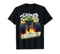 Kids Monster Truck 8 Year Old Boys 8th Birthday Crushing It T-Shirt