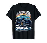 Kids Monster Truck 9 Year Old Boys 9th Birthday Crushing It T-Shirt