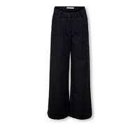 Anzughose KIDS ONLY "KOGHATTIE-ZAL LIFE LC WIDE PANT TLR NOOS", Mädchen, Gr. 164, N-Gr, schwarz, Web, Obermaterial: 80% Polyester, 15% Viskose, 5% Elasthan, unifarben, relaxed fit knöchellang, Hosen (