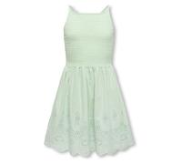 Sommerkleid KIDS ONLY "KOGBONDI LIFE STRAP EMB DRESS WVN", Mädchen, Gr. 146, N-Gr, grün, Web, Obermaterial: 100% Baumwolle, unifarben, figurbetont kniefrei, Rundhals, Kleider Sommerkleid, mit tollem S