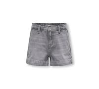 Jeansshorts KIDS ONLY "KOGCOMET WIDE SHORTS DNM MAT624 NOOS", Mädchen, Gr. 134, N-Gr, blau (medium grau denim), Web, Obermaterial: 100% Baumwolle, unifarben, modisch, regular fit ca. Mitte Oberschenke