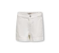 Shorts KIDS ONLY "KOGCOMET WIDE SHORTS LIFE DNM GUO020", Mädchen, Gr. 152, N-Gr, weiß (weiß denim), Web, Obermaterial: 100% Baumwolle, unifarben, regular fit kniefrei, Hosen (33947207-152) weiß denim