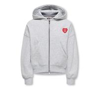 KIDS ONLY - KOGEVISA L/S ZIP HOOD OVS SWT Light Grey Melange - Gr. - 140