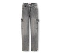 Cargojeans KIDS ONLY "KOGHARMONY WIDE CRGO CARROT AZG414 NOOS" Gr. 164, N-Gr, blau (dark grey denim) Mädchen Jeans (64036559-164) dark grey denim