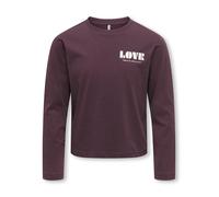 Langarmshirt KIDS ONLY "KOGMILO L/S PRINT TOP BF JRS", Mädchen, Gr. 146/152, lila (fudge print:love), Jersey, Obermaterial: 100% Baumwolle, bedruckt, normal normal, Rundhals, Shirts Langarmshirt, Baum