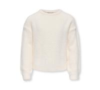 Rundhalspullover KIDS ONLY "KOGNEWPIUMO L/S PULLOVER KNT NOOS", Mädchen, Gr. 158/164, weiß (cloud dancer), Strick, Obermaterial: 70% Nylon, 30% Polyacryl, unifarben, modisch, regular fit, Rundhals, La