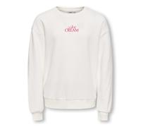 Sweatshirt KIDS ONLY "KOGPHILEA LIFE L/S LOOSE UB VD SWT", Mädchen, Gr. 146/152, cloud dancer print:icecream, Sweatware, Obermaterial: 80% Baumwolle, 20% Polyester, bedruckt, regular fit normal, Rundh