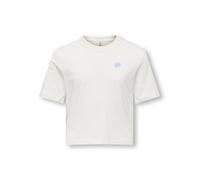 T-Shirt KIDS ONLY "KOGREX S/S PRINTED TOP JRS", Mädchen, Gr. 146/152, cloud dancer print:shell, Jersey, Obermaterial: 100% Baumwolle, unifarben, regular fit taillenlang, Rundhals, Shirts T-Shirt, mit