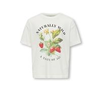 KIDS ONLY - KOGSARA LIFE SS PRINT WASHED TOP JRS Cloud Dancer - Gr. - 128