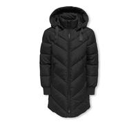 Steppjacke KIDS ONLY "KOGSKYLAR HOOD JACKET VD OTW", Mädchen, Gr. 158, schwarz, Web, Obermaterial: 100% Polyester, unifarben, Basic knieumspielend, Rippbündchen, Jacken Steppjacke, Langjacke mit abneh