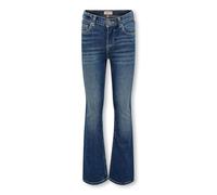 Bootcut-Jeans KIDS ONLY "KOGBLUSH FLARED DNM REA1319 NOOS", Mädchen, Gr. 116, N-Gr, blau (medium blau denim), Denim/Jeans, Obermaterial: 92% Baumwolle, 6% Elastomultiester, 2% Elasthan, unifarben, mod