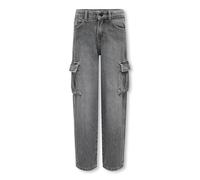 Cargojeans KIDS ONLY "KOGHARMONY WIDE CRGO CARROT AZG414 NOOS" Gr. 164, N-Gr, blau (dark grey denim) Mädchen Jeans (64036559-164) dark grey denim