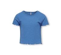 Only T-Shirt mit Feinripp Modell 'KONNELLA' in Blau, Größe 134