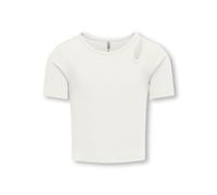 KIDS ONLY Mädchen Kognessa S/S Cut Out Top Box JRS Noos T-Shirts, Cloud Dancer/Detail:Shoulder Cut Out, 134-140 EU