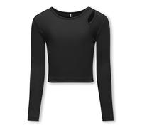Kids Only Mädchen Langarmshirt KOGNESSA Life L/S Cut Out TOP, Größe:134/140, Farbe:Black