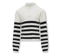 KIDS ONLY - KOGFRANCA HALF ZIP L/S STRIPE KNT NOOS cloud dancer, 158/164