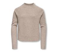 Strickpullover KIDS ONLY "KOGRICA LIFE LS PULLOVER VD KNT NOOS", Mädchen, Gr. 134/140, beige (beige detail:melange), Strick, Obermaterial: 93% Polyester, 4% Nylon, 3% Elasthan, meliert, normal normal,