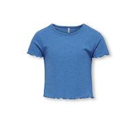Only T-Shirt mit Feinripp Modell 'KONNELLA' in Blau, Größe 134