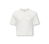 T-Shirt KIDS ONLY "KOGREX S/S PRINTED TOP JRS", Mädchen, Gr. 122/128, cloud dancer print:shell, Jersey, Obermaterial: 100% Baumwolle, unifarben, regular fit taillenlang, Rundhals, Shirts T-Shirt, mit