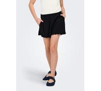 Shorts KIDS ONLY "KOGNELLA WIDE SHORTS VD JRS NOOS", Mädchen, Gr. 140, N-Gr, schwarz, Jersey, Obermaterial: 65% Polyester, 30% Viskose, 5% Elasthan, unifarben, loose fit ca. Mitte Oberschenkel, Hosen