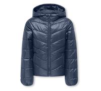 Steppjacke KIDS ONLY "KOGKAJSA LIGHTWEIGHT QUILT HOOD JKT OTW", Mädchen, Gr. 128, vintage indigo, Web, Obermaterial: 100% Nylon, unifarben, regular fit hüftlang, mit innenliegendem Gummizug, Jacken St