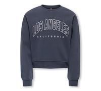 Sweatshirt KIDS ONLY "KOGSWEAT LS CREW OVZ STAT SWT NOOS", Mädchen, Gr. 122/128, blau (ombre blau print:los angeles, california), Sweatware, Obermaterial: 60% Baumwolle, 40% Polyester, bedruckt, unifa