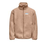 Fleecejacke KIDS ONLY "KOGEVA LIFE TEDDY JACKET CP OTW NOOS", Mädchen, Gr. 164, beige (cuban sand), Plüsch, Obermaterial: 100% Polyester, unifarben, modisch, regular fit normal, Langarm elastischer Bu