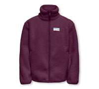 Fleecejacke KIDS ONLY "KOGEVA LIFE TEDDY JACKET CP OTW NOOS", Mädchen, Gr. 152, lila (mauve wine), Plüsch, Obermaterial: 100% Polyester, unifarben, modisch, regular fit normal, Langarm elastischer Bun