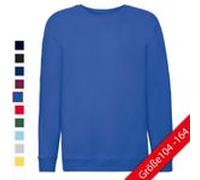 KIDS PREMIUM SET-IN SWEAT | Kinder Sweatshirt Set-In – Jungen & Mädchen, weicher Baumwollmix, Single-Jersey Nackenband, Rippbündchen weiß 104