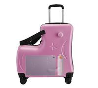 Kids Ride Koffer, 3-stelliges Passwortschloss, Kinderfahrt-Reisegepäck, 50,8 cm Trolley-Koffer mit Sicherheitsgurten, Lenker, Pedale, leise für und Mädchen, stabiles Tragegepäck für