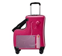 Kids Ride on Bagugh for Girls - 20 Zoll Trolley Reisetasche mit Passwortsperre | Sicherheitsgurt Case mit Pedalen, leisen Rädern, Lenker, Laminierleuchten, Rosarot., Beziehen Sie sich auf die