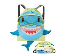 Kids Swim Bag, Shark Design Backpack, with 40 X 16 X 38 Cm Wet Dry Compartment Sport Bag, Lightweight Waterproof Pool Carrier, Quality Cartoon Style Pack, for Travel Outdoor Beach School Uses