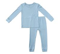 KIDS TALES Jungen Mädchen Pyjamas Set Solid Bamboo Rayon Long Sleeve Tops + Elastic Legging Hose Kleinkind Baby Jammies PJS 2PCS