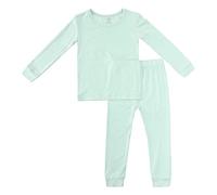 KIDS TALES Jungen Mädchen Pyjamas Set Solid Bamboo Rayon Long Sleeve Tops + Elastic Legging Hose Kleinkind Baby Jammies PJS 2PCS